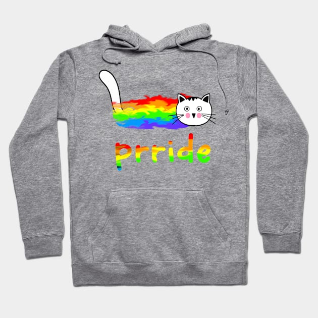 Cat Prride Funny Cat Support LGBT Pride Month Hoodie by WilliamHoraceBatezell